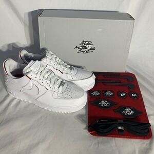 Nike Air Force 1 of 1 White Red Black Sneakers New With Box Womans 9